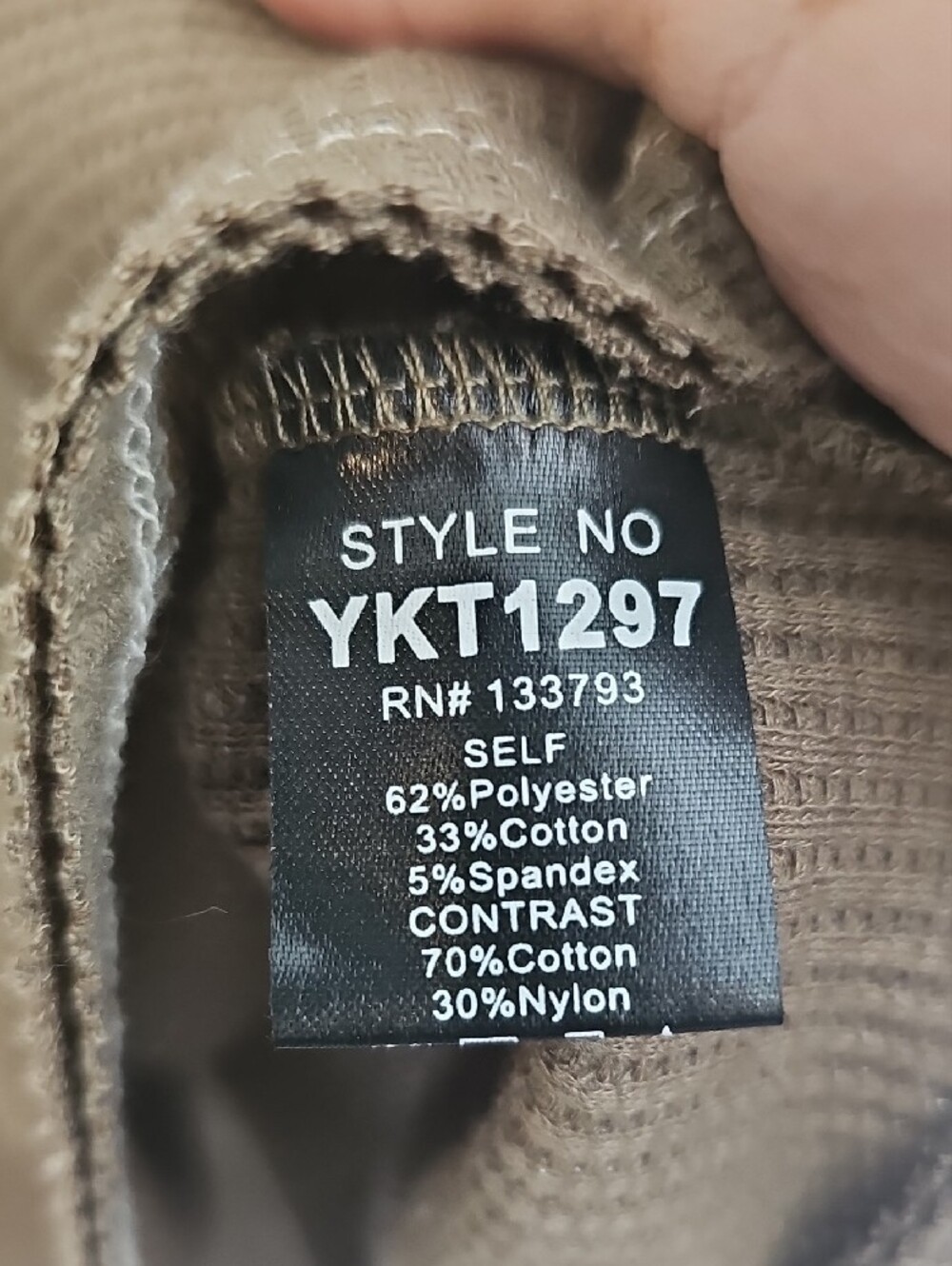 POL Olive Green Waffle Knit Crewneck Top - Picture 3 of 6
